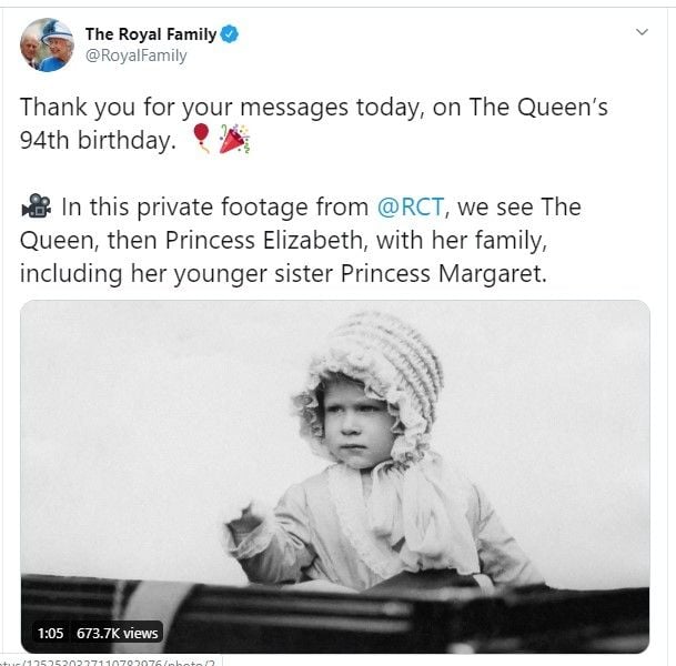 Ratu Elizabeth II kecil. (dok: Twitter/@RoyalFamily)