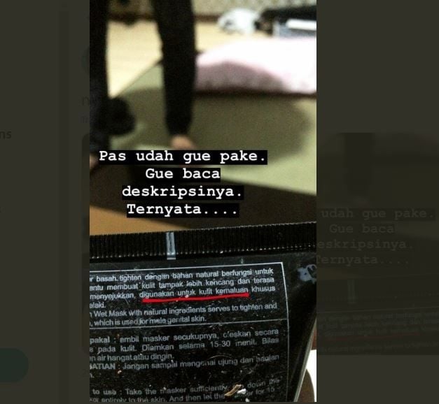 Salah Pakai Masker Wajah (twitter.com/aintboyf)