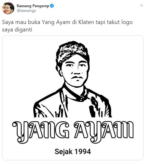 Kaesang takut logonya diganti, sindir Bupati Klaten? (Twitter/kaesangp)