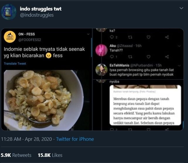  Salah Server, Wanita Ini Bikin Bingung Netizen saat Komentar Soal Seblak. (Twitter/@indostruggle)