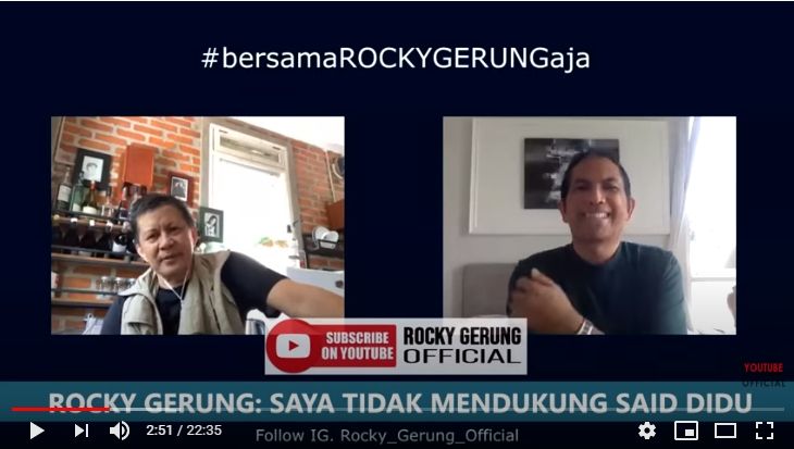 Rocky Gerung berbicara soal kasus Said Didu (YouTube).