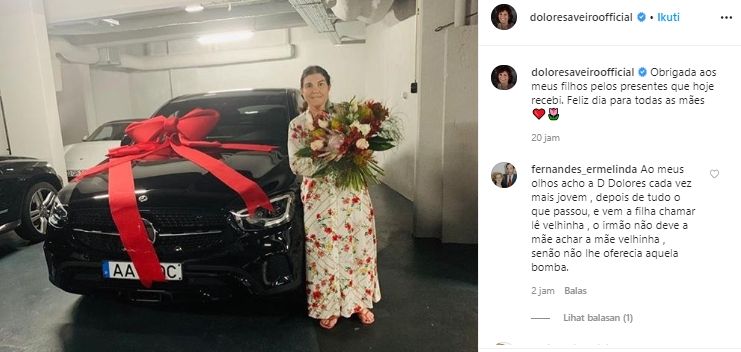 Cristiano Ronaldo hadiahi ibunya mobil mewah di Hari Ibu. (Instagram/@doloresaveiroofficial).
