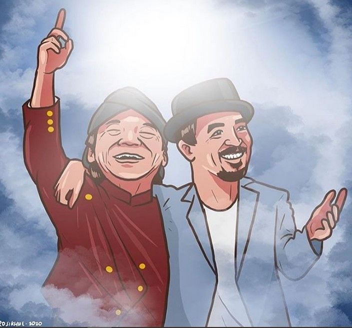 Didi Kempot dan Glenn Fredly dalam sebuah karikatur karya @osiasu.