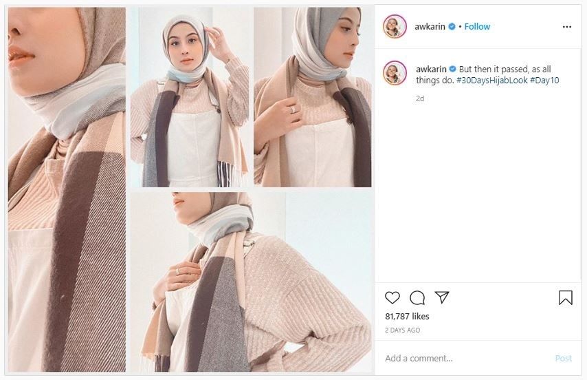 Gaya Hijab Awkarin (instagram.com/awkarin)