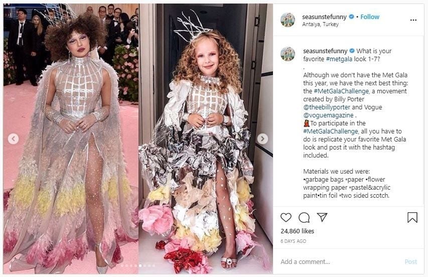 Met Gala Challenge (instagram.com/seasunstefunny)