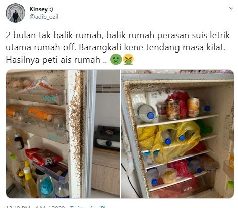 Kulkas penuh belatung (Twitter/adib_ozil)