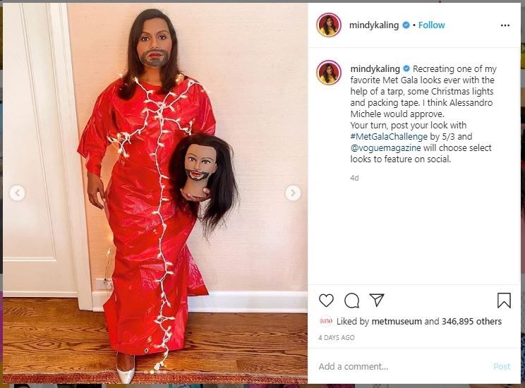 Met Gala Challenge (instagram.com/mindykaling)