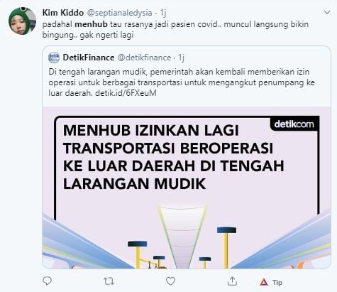 Komentar warganet soal keputusan Menhub (Twitter).