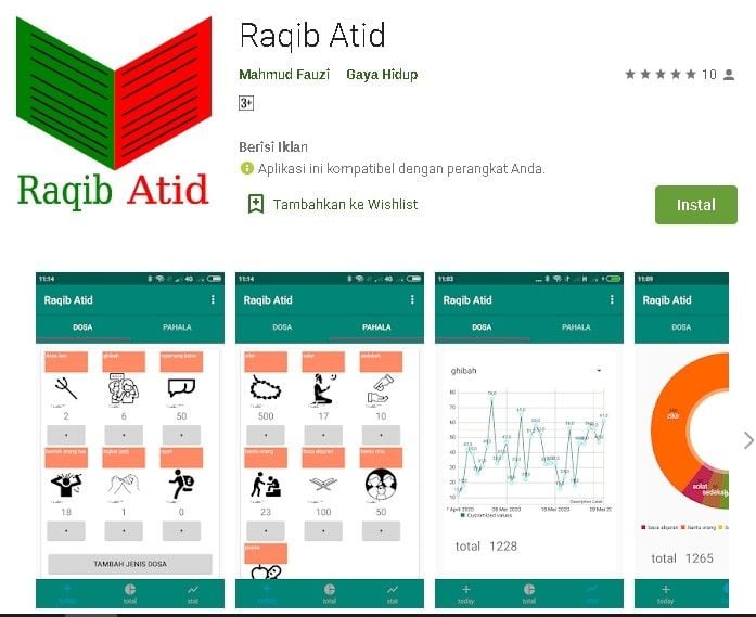 Aplikasi Raqib Atid. (Google Play Store)