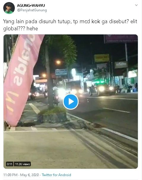 RM Duta Minang dan McDonald's Jalan Kaliurang (Jakal) Sleman - (Twitter/@PenjahatGunung)