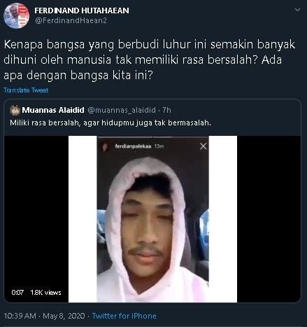 Munnas Alaidid dan Ferdinand Hutahaean buka suara soal kasus Ferdian Paleka. (Twitter)