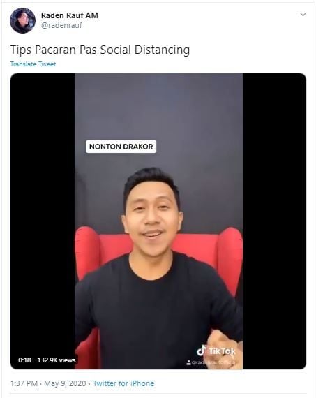 Tips Pacaran Social Distancing Raden Rauf (twitter.com/radenrauf)