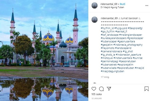 Masjid Agung Tuban di Jawa Timur. (Instagran.@ridersantai_69)