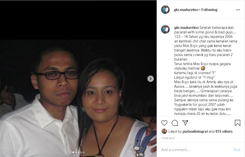 KPH Purbodiningrat dan GKR Maduretno - (Instagram/@gkr.maduretno)