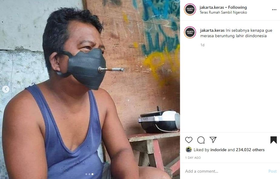 Masker dari ban kendaraan. (Instagram)