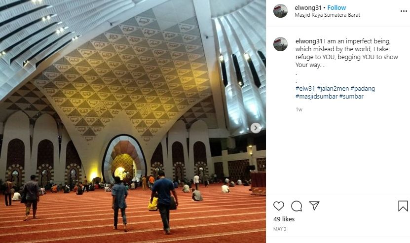 Masjid Raya Sumatera Barat. (Instagram/@elwong31)