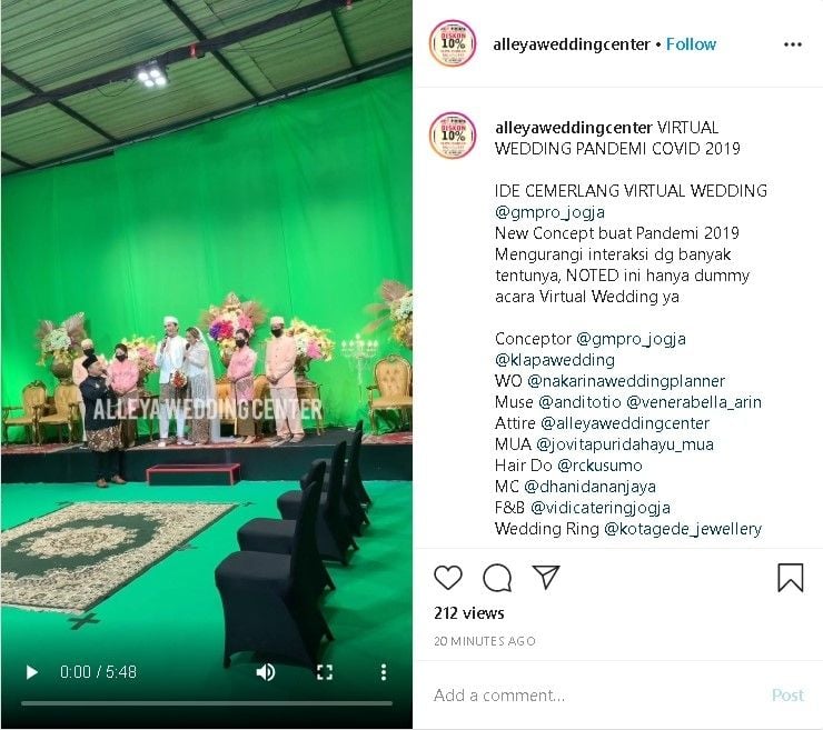 Virtual Wedding di Jogja - (Instagram/@alleyaweddingcenter)