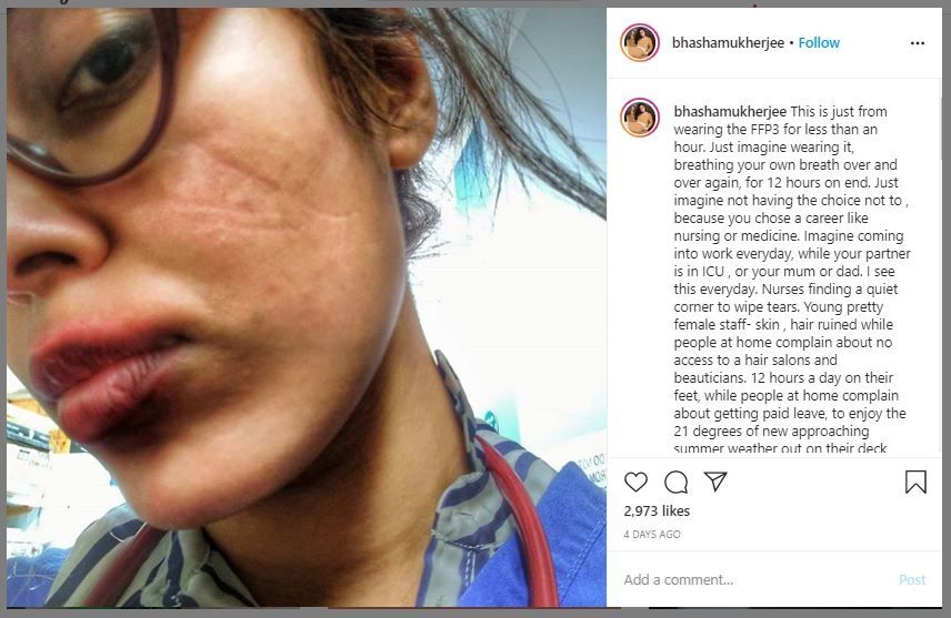 Curhat Ratu Kecantikan yang Jadi Dokter Pandemi Corona (instagram.com/bhashamukherjee)