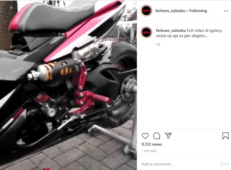 Yamaha Jupiter MX yang dimodif ala Ducati. (Instagram/@ferboes_saiisoku)