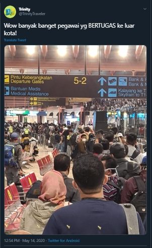 Lihat Antrean Mengular di Bandara Soetta, Begini Tanggapan Menohok Trinity. (Twitter/@TrinityTraveler)