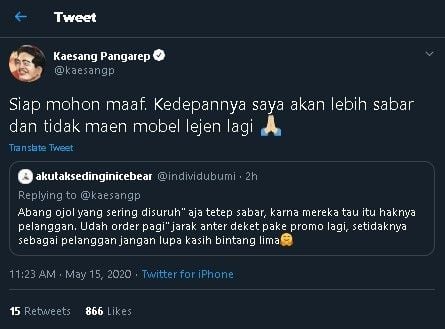 Kaesang Pangarep balas komentar warganet. (Twitter/@kaesangp)