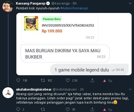 Kaesang Pangarep balas komentar warganet. (Twitter/@kaesangp)