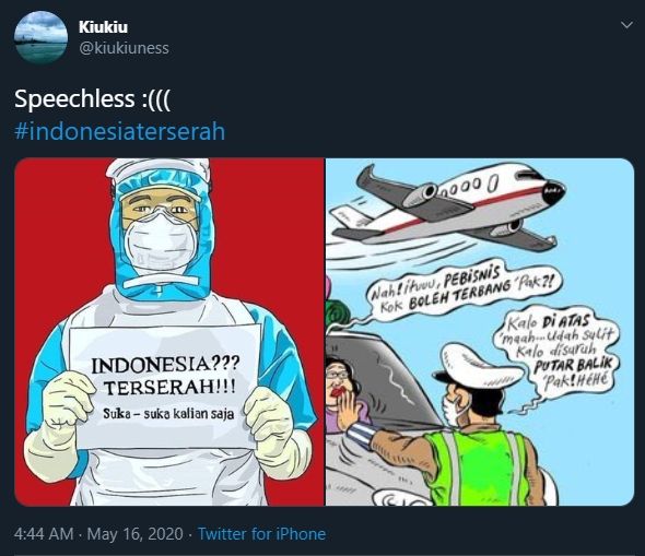 Indonesia Terserah Viral, Ini Ungkapan Kekecewaan Warganet. (twitter.com/kiukiuness)