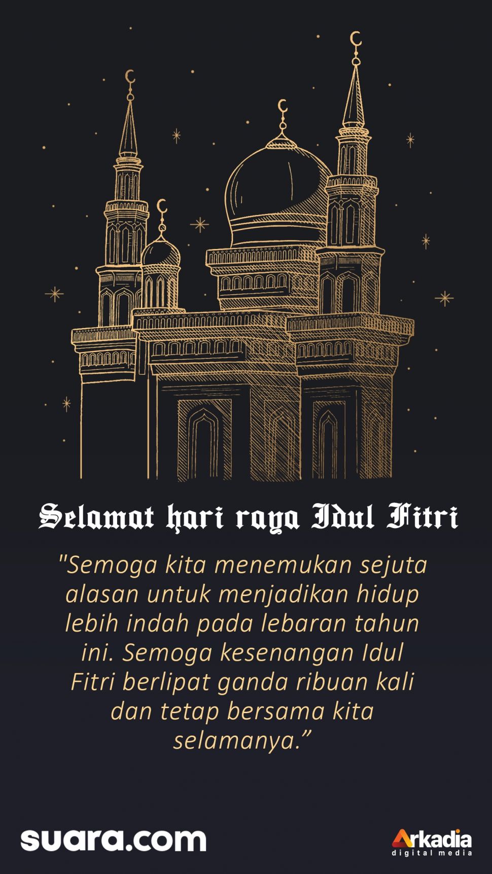 Ucapan Selamat Idul Fitri, Cocok untuk Story WA dan Insta Story. (Suara.com/Iqbal Asaputro)