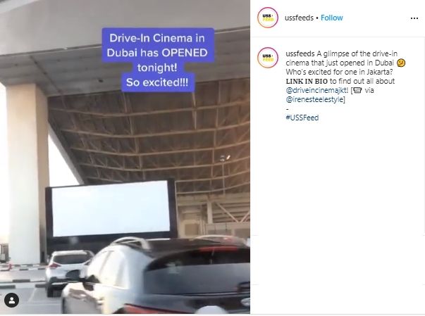 Bioskop Drive-In di Dubai. (instagram.com/ussfeeds)