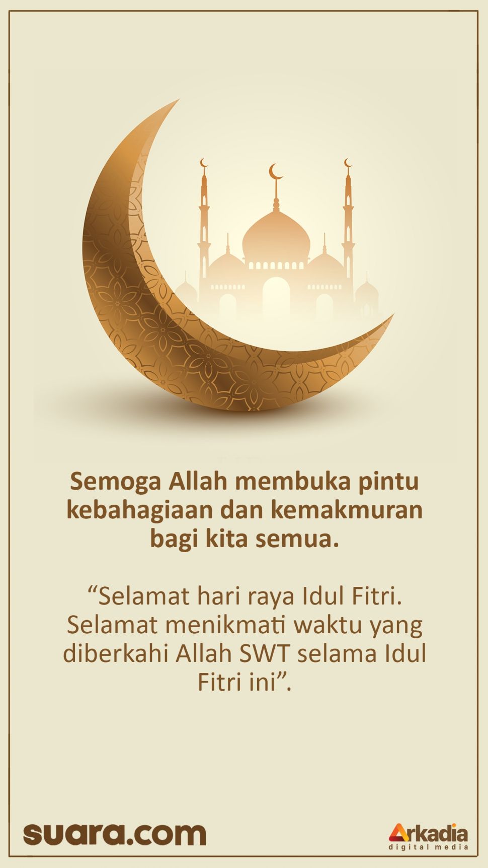 Ucapan Selamat Idul Fitri, Cocok untuk Story WA dan Insta Story. (Suara.com/Iqbal Asaputro)