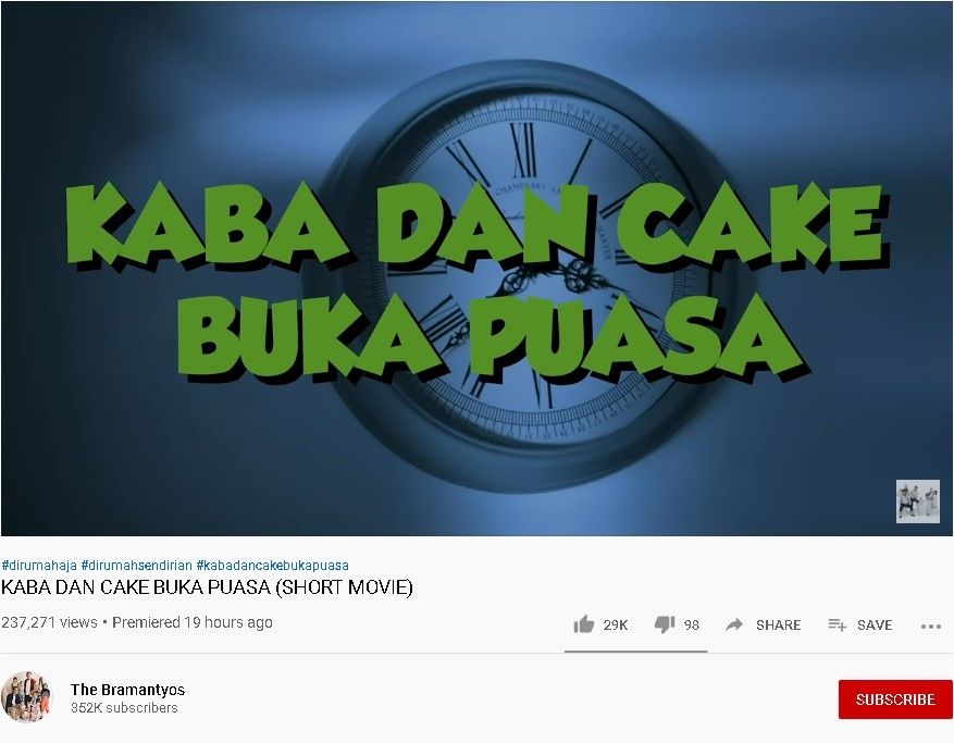 Film Kaba dan Cake Buka Puasa - (YouTube/The Bramantyos)