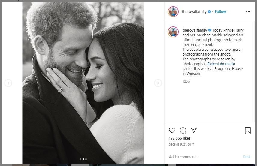 Momen Romantis Pangeran Harry dan Meghan Markle (instagram.com/theroyalfamily)