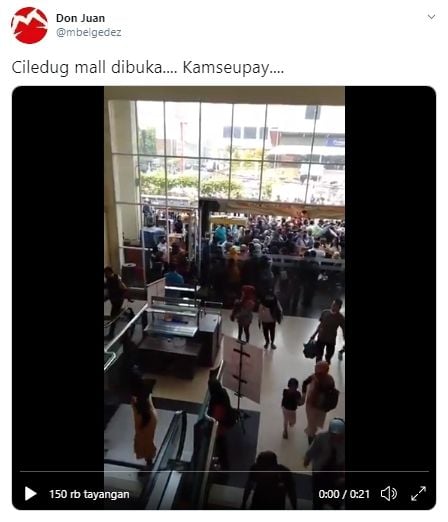 Mall Ciledug diserbu pengunjung (Instagram).