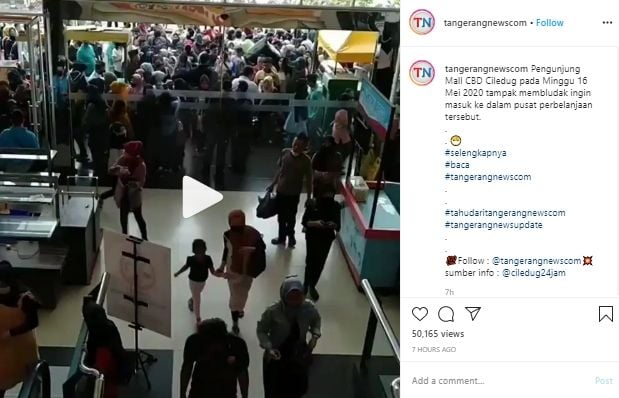 Mall Ciledug diserbu pengunjung (Instagram).