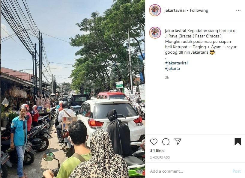 Potret kemacetan lalu lintas jelang lebaran. (Instagram)