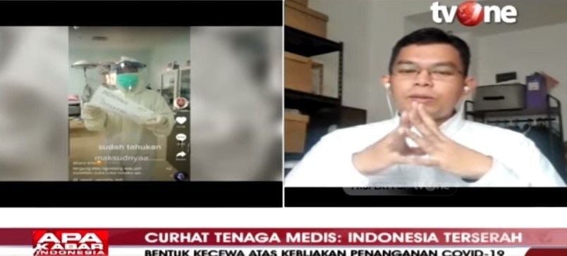 Chairman Junior Doctor Network Indonesia, Andi Khomaeni Takdir Haruni . (YouTube/Apa Kabar Indonesia Tv One)