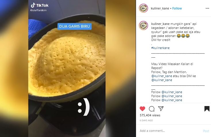  Ngakak Sekaligus Kasihan, Niat Buat Pie Susu Hasil Jadinya Malah Begini. (Instagram/@kuliner_kane)