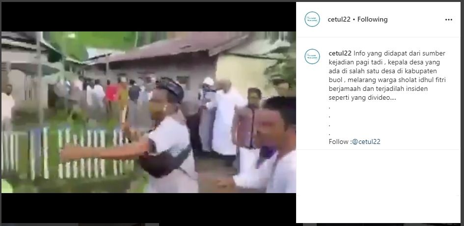 Viral Video Petugas Diamuk Warga, Diduga Larang Salat Idul Fitri Berjemaah