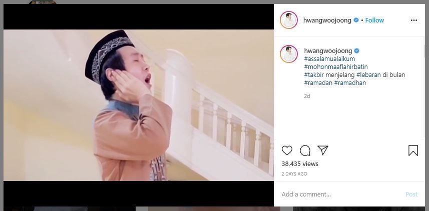 Selebgram Korea yang Rayakan Lebaran (instagram.com/hwangwoojoong)