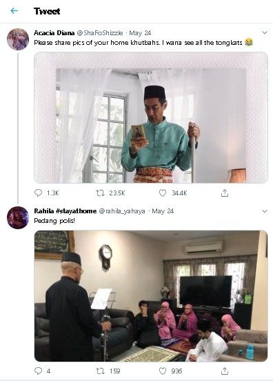 Mimbar dan Tongkat Khutbah Salat Idulfitri (Twitter)