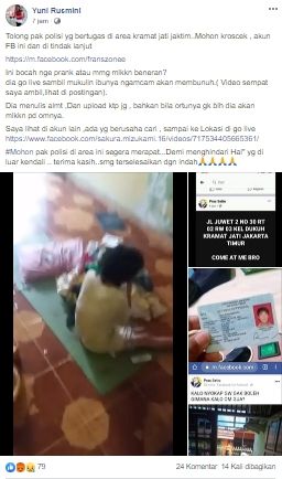 Anak pukul ibu demi konten (Facebook).