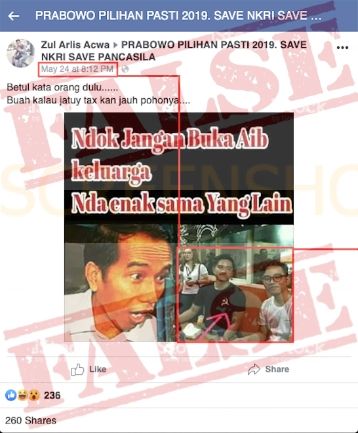 Hoaks Kaesang Pangarep pakai kaos gambar palu arit (Facebook).