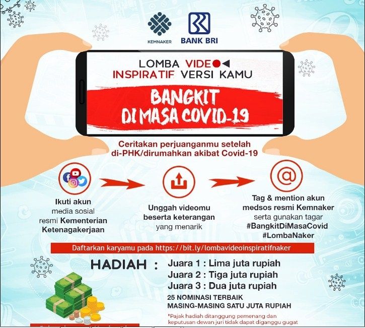 Lomba video inspiratif versi kamu “Bangkit di Masa Covid-19”. (Dok : Kemnaker)