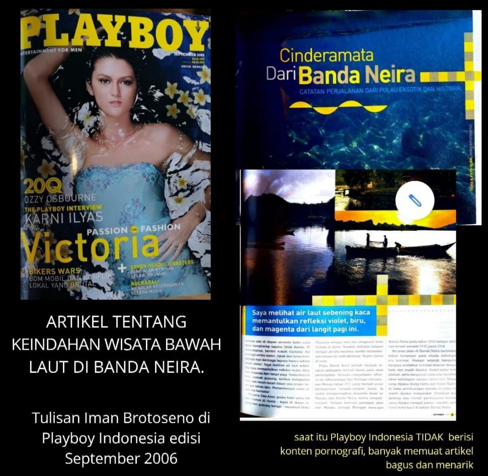 Majalah Playboy yang memuat artikel Iman Brotoseno.(Twitter)