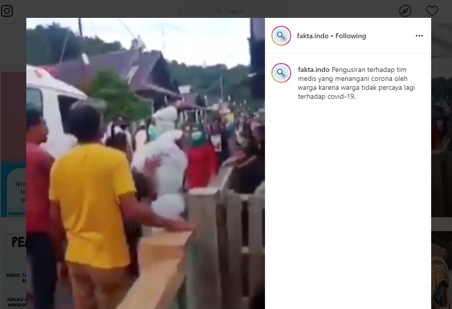 Viral Video Warga Usir Tim Medis. Tangkapan layar (instagram.com/fakta.indo)