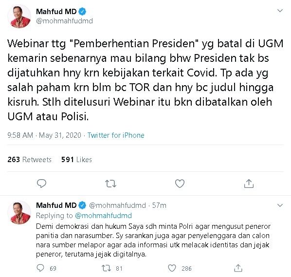 Cuitan Mahfud MD - (Twitter/@mohmahfudmd)