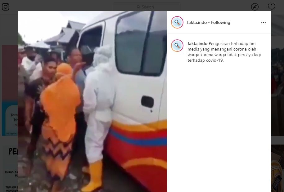 Viral Video Warga Usir Tim Medis. Tangkapan layar (instagram.com/fakta.indo)