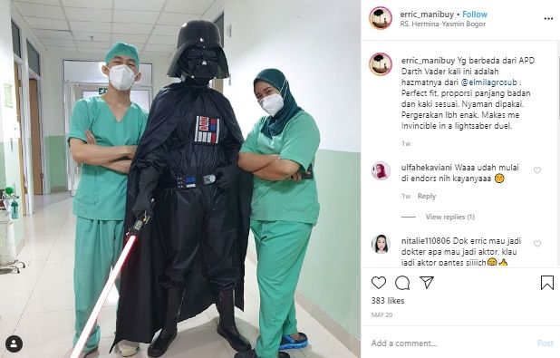 Dokter cosplay superhero saat tangani pasien COVID-19 (Instagram).