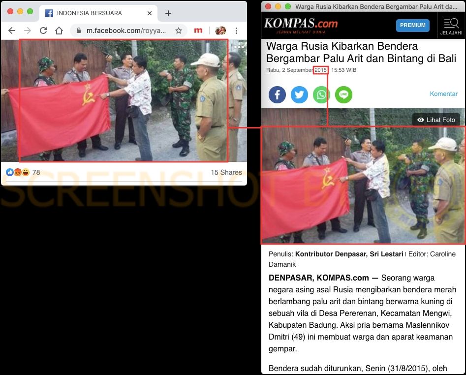 Cek fakta: cebong ditangkap TNI karena pakai atribut PKI (Turnbackhoax.id)