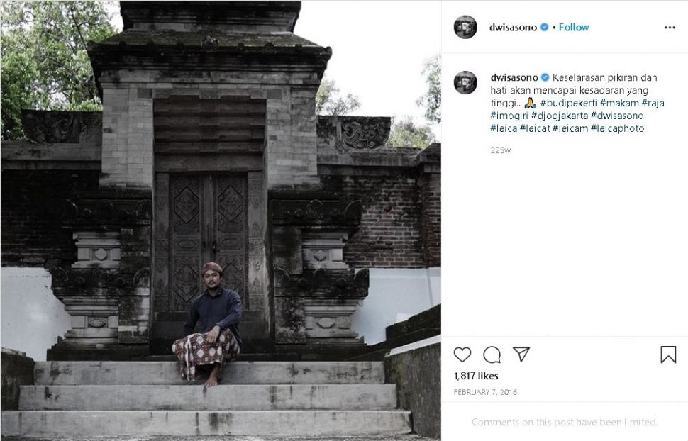 Dwi Sasono dan Jogja - (Instagram/@dwisasono)